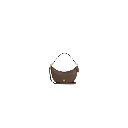Coach Aria Shoulder Bag in crossgrain leather and a dark stone color