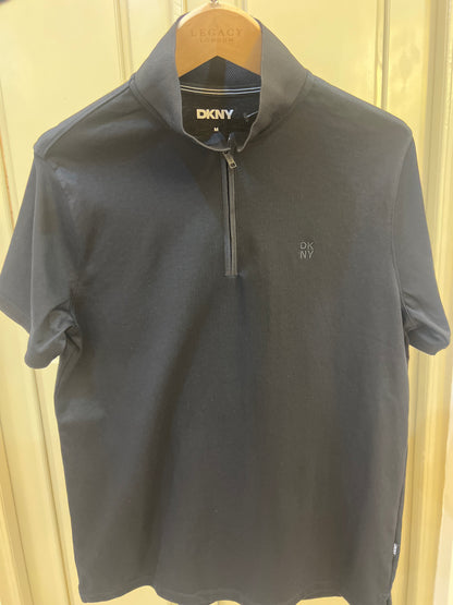 DKNY quarter-zip sweater is made from a lightweight, stretch fabric