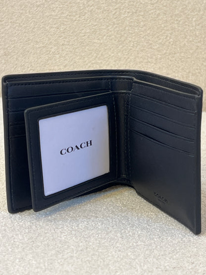 Coach 3-in-1 Wallet in charcoal signature canvas with stripes
