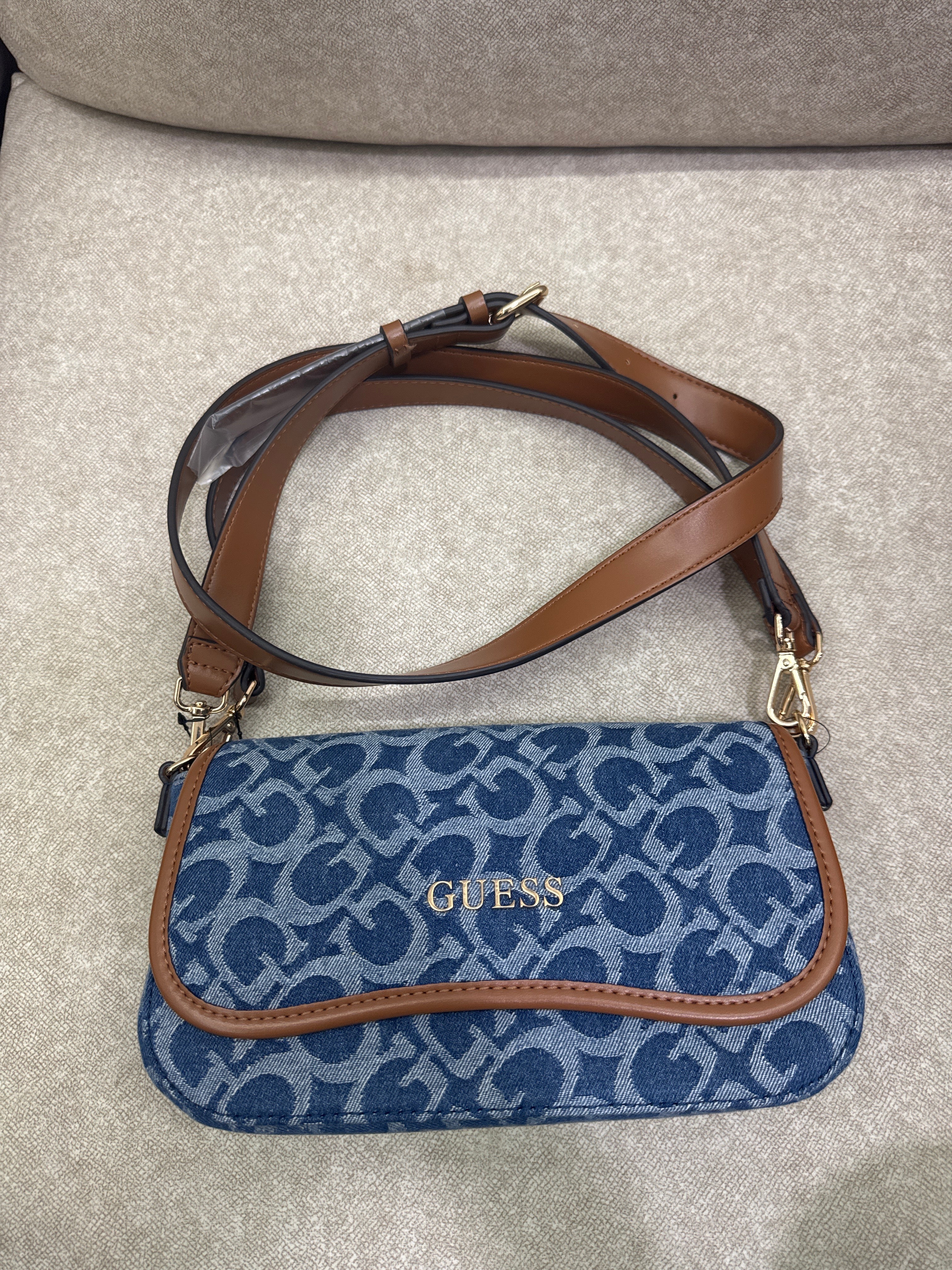 Guess denim shoulder bag