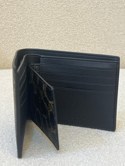 Coach 3-In-1 Wallet in Signature Canvas, featuring a removable insert with an ID window and credit card slots