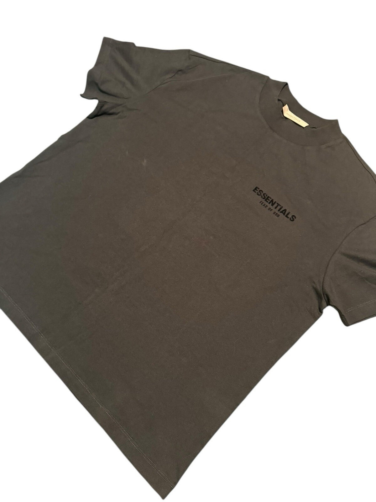 Fear of God Essentials T-shirt in the "Stretch Limo" colorway (black/dark grey)