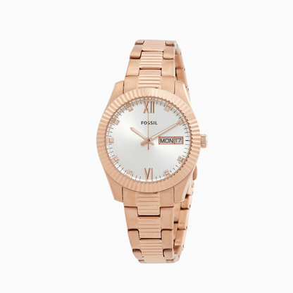 Fossil Scarlette Quartz Crystal Silver Dial Ladies Watch