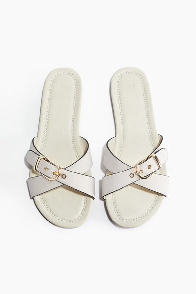 H&M Crossover-Strap Sandals — Cream