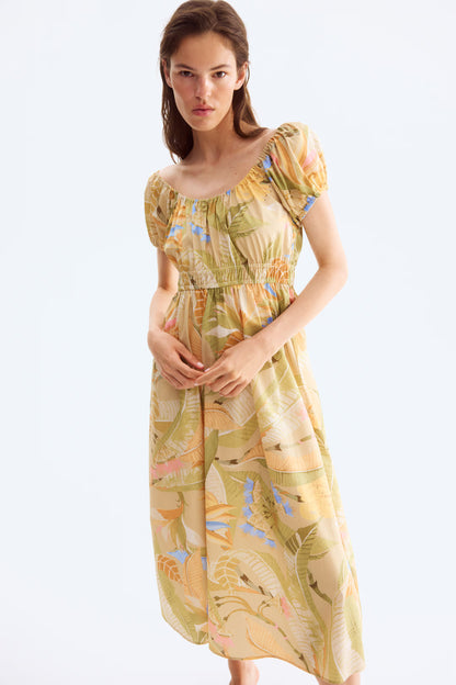 H&M Off-the-Shoulder Poplin Dress