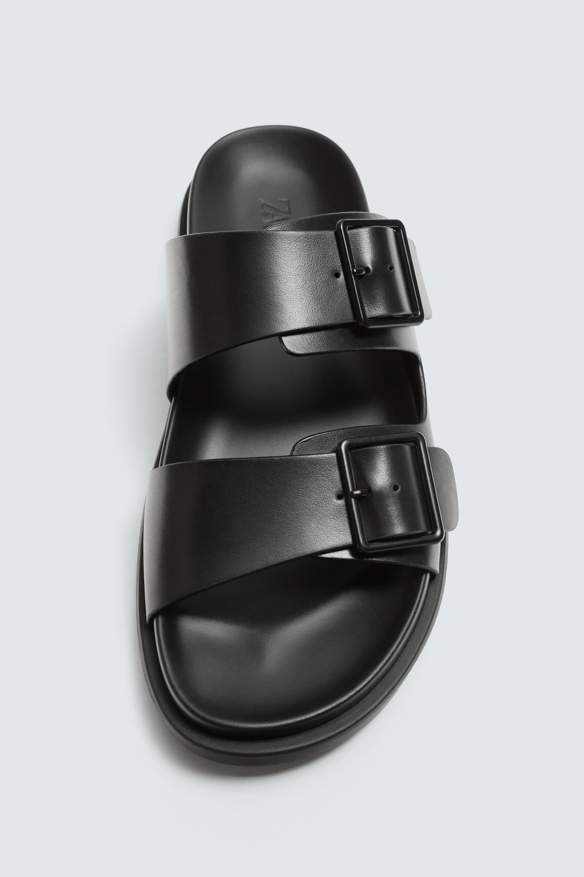 Zara brand double-strap sandals in black