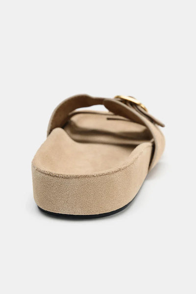 Zara split suede buckle sandals