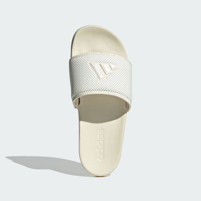 Adidas Adilette Comfort Slides in the white or off-white colorway