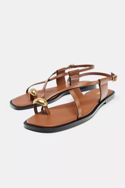 Zara flat strappy sandals