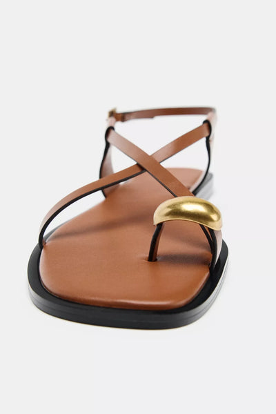 Zara flat strappy sandals
