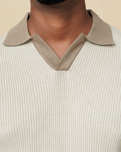 LCY Contrast Johnny Collar Polo