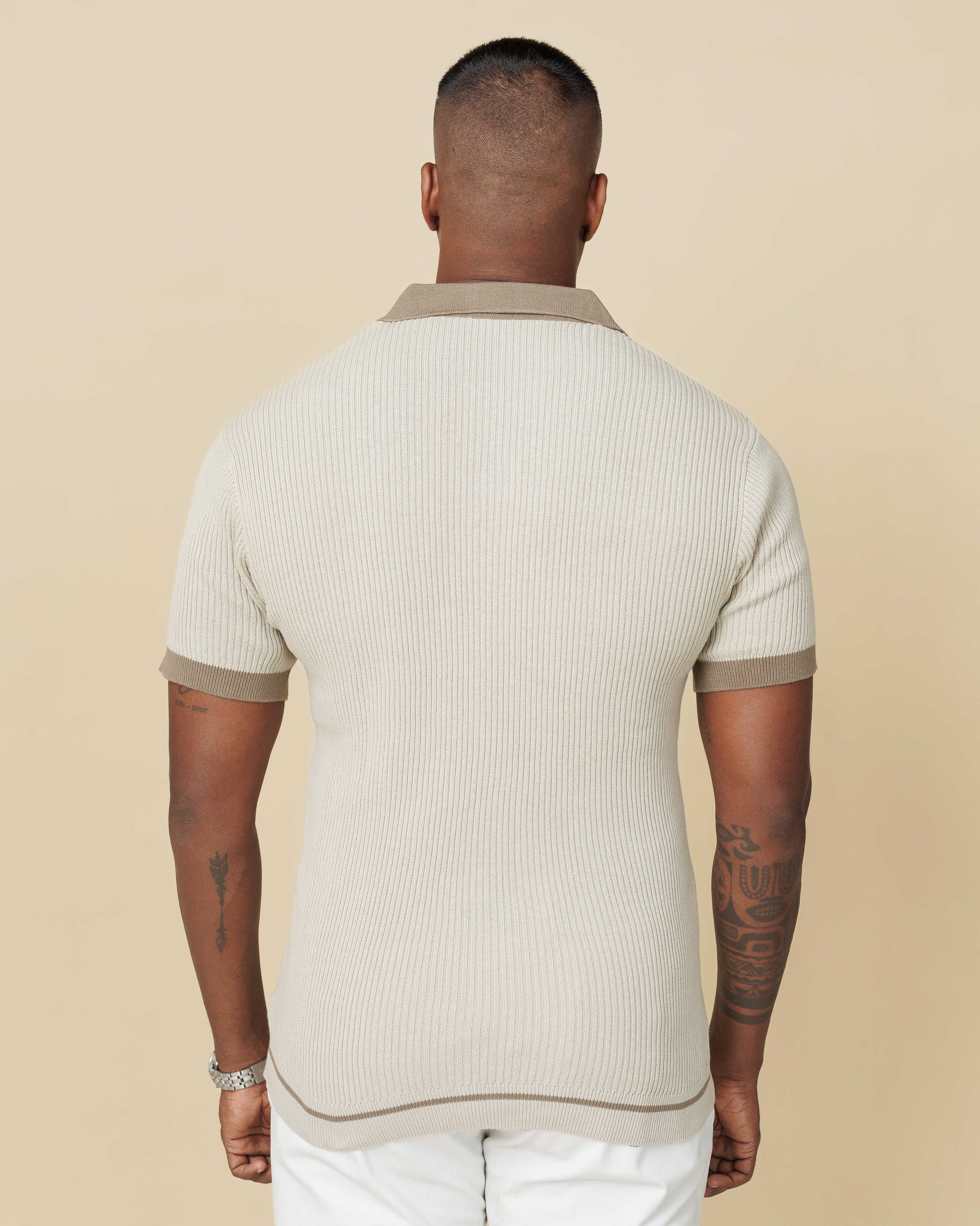 LCY Contrast Johnny Collar Polo