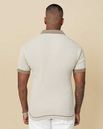 LCY Contrast Johnny Collar Polo