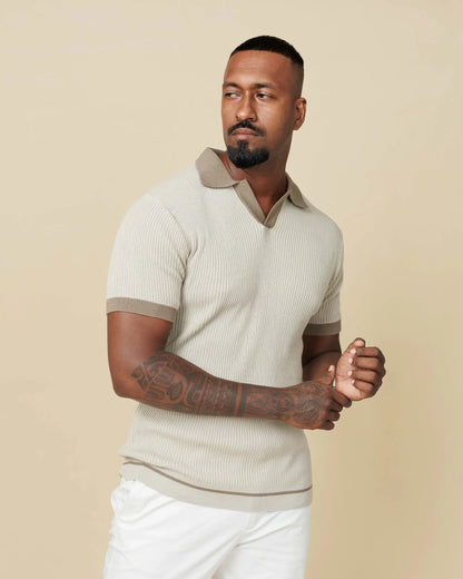 LCY Contrast Johnny Collar Polo