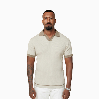 LCY Contrast Johnny Collar Polo