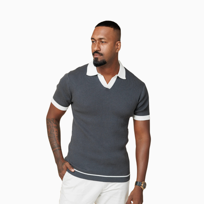 LCY Contrast Johnny Collar Polo