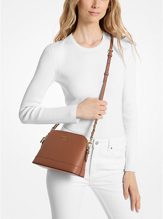 10 Large Saffiano Leather Dome Crossbody Bag