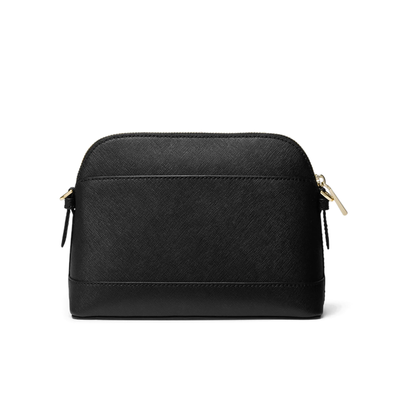 Large Saffiano Leather Dome Crossbody Bag Black Lavishloft Reference Framing 5 — rear view