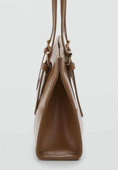 Mango Brown Shoulder Bag With Buckles