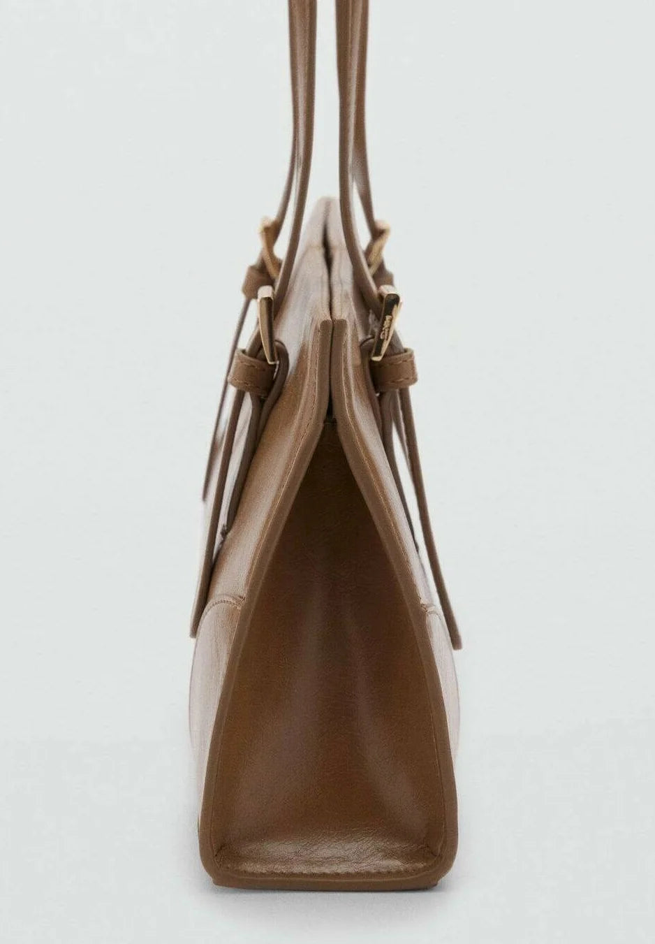 Mango Brown Shoulder Bag With Buckles