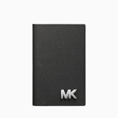 Michael Kors Saffiano Leather Passport Case and Luggage Tag Gift Set — Black