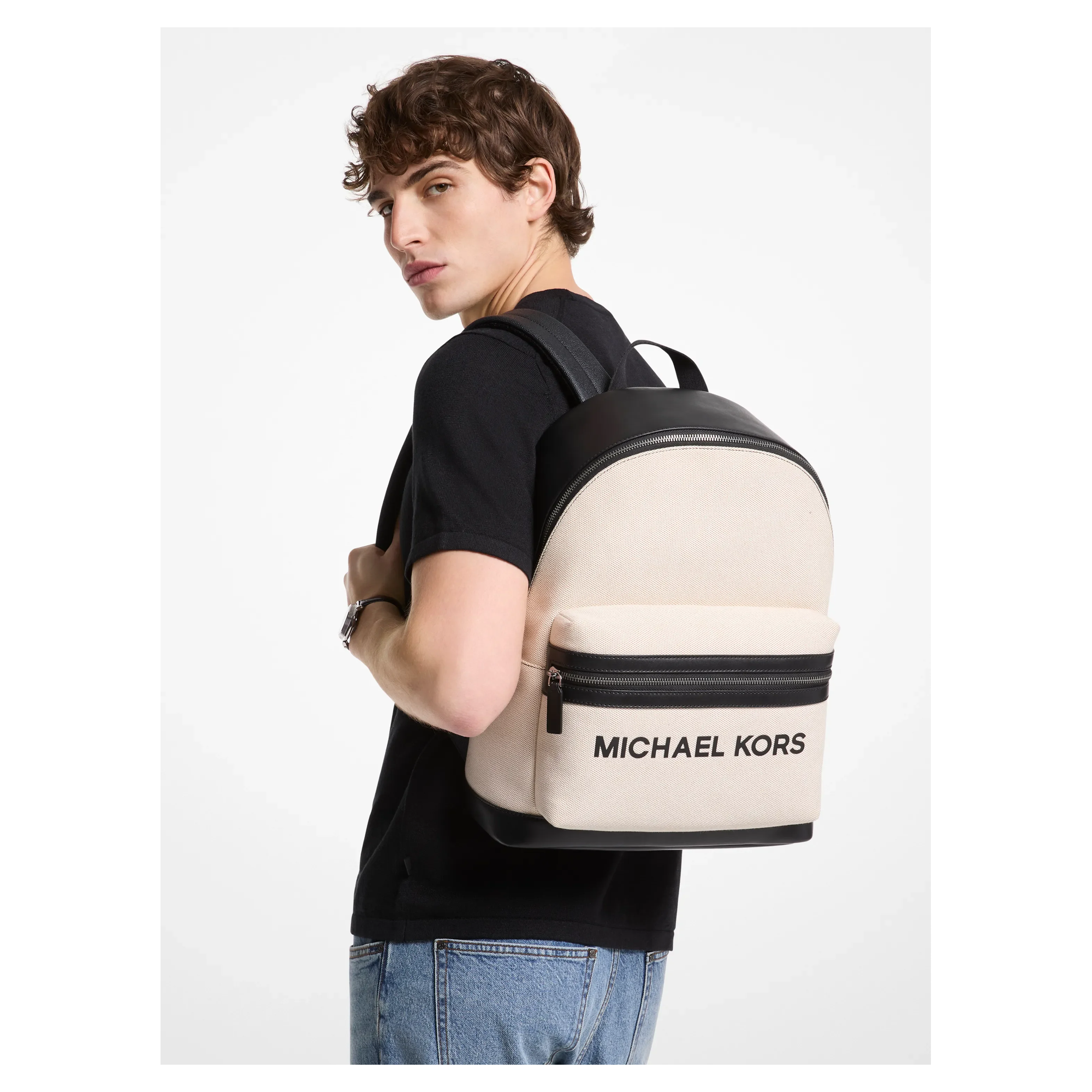Lavishloft Official Repair Pending Batch 5 Row 125 — Michael Kors Cooper Two Tone Canvas Dome Backpack — image 4