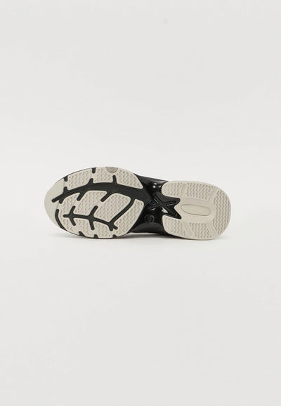 Michael Kors Leo Mixed-Media Trainer — Black/Taupe