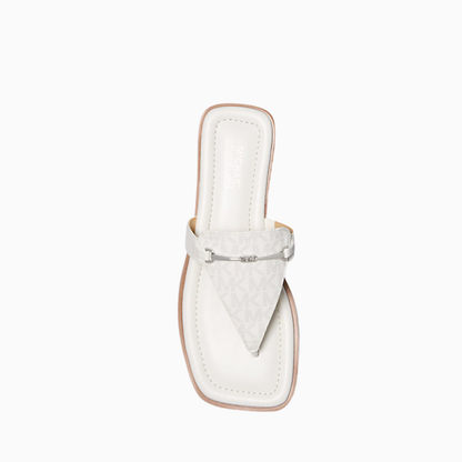 Michael Kors Lena Signature Logo and Leather T-Strap Sandal