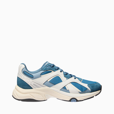 Michael Kors Leo Mixed-Media Trainer — Blue Combo
