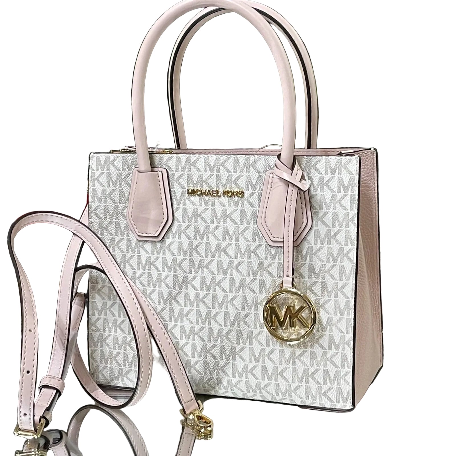 Michael Kors Mercer medium logo and leather accordion crossbody bag
