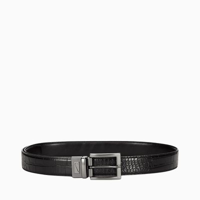 Nike Men's Crocodile-to-Smooth Reversible Belt — Black