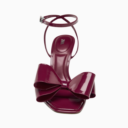 PATENT EFFECT BOW SANDAL