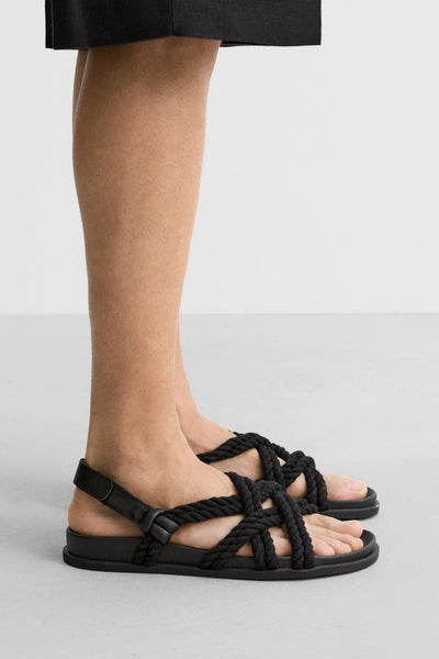Zara Rope Sandals — Black