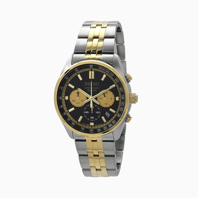Seiko SSB430P1 Men's Chronograph Watch — Black/Two Tone