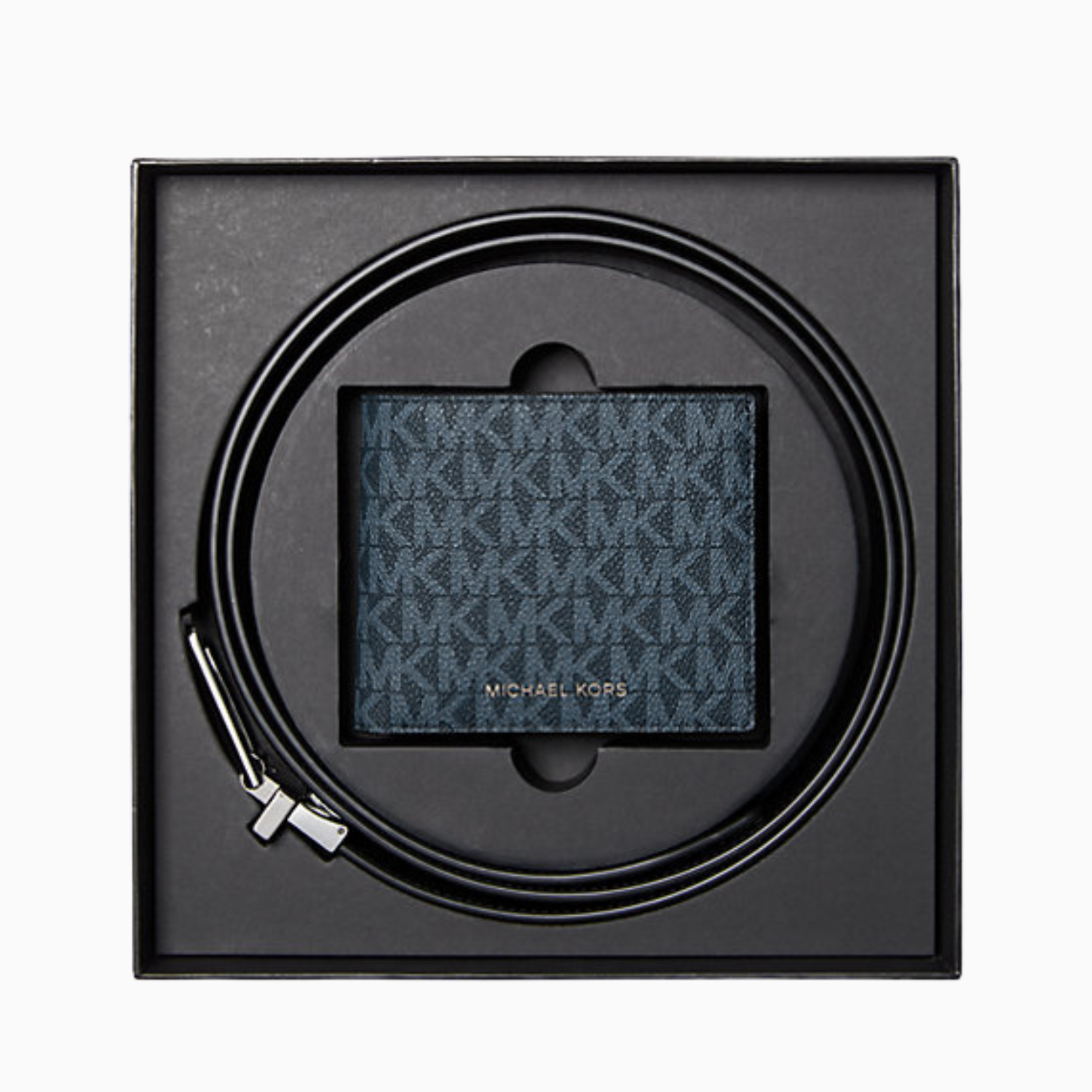 Signature Logo Billfold Wallet and Belt Gift Set