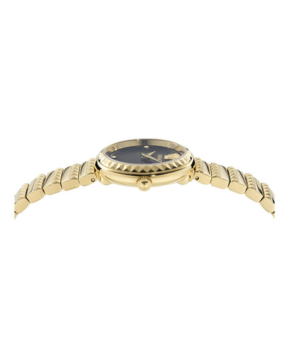 Versace Greca Goddess Petite Ladies' Black Gold Watch