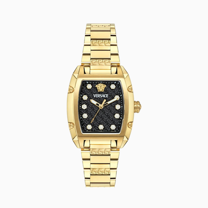Versace Dominus Lady Quartz Watch, PVD Gold, Black, 44,8mm x 36mm, VE8K00524