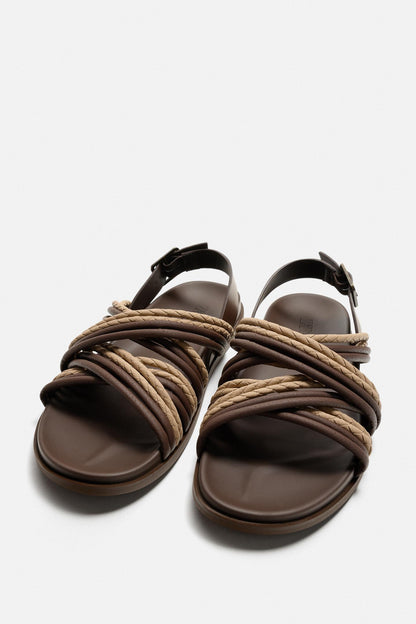 ZARA CONTRAST STRAPPY SANDALS