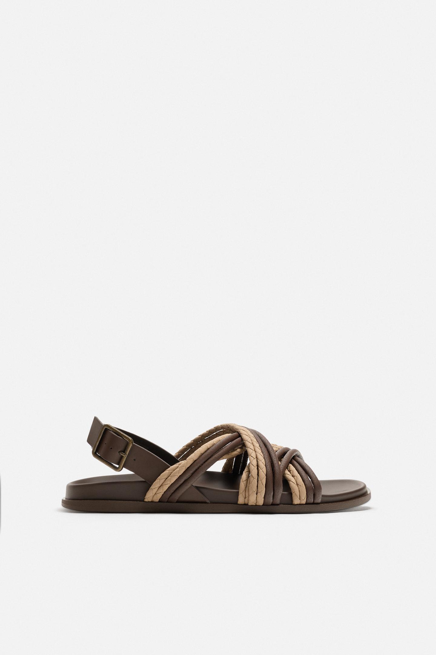 ZARA CONTRAST STRAPPY SANDALS