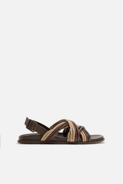 ZARA CONTRAST STRAPPY SANDALS