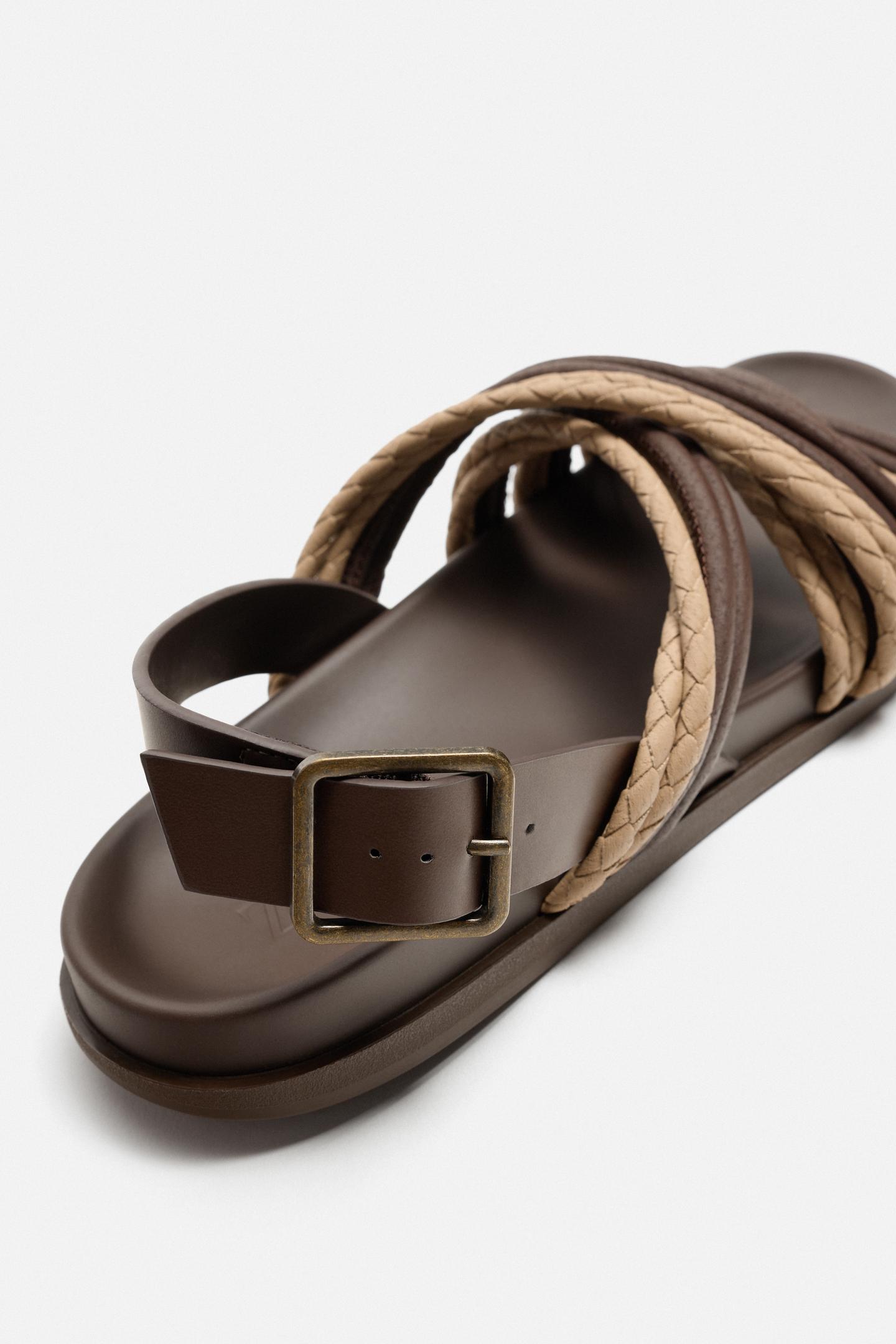 ZARA CONTRAST STRAPPY SANDALS