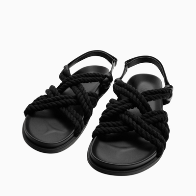 Zara Rope Sandals — Black