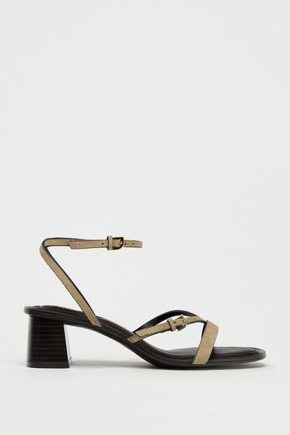 Zara Suede split heel sandals