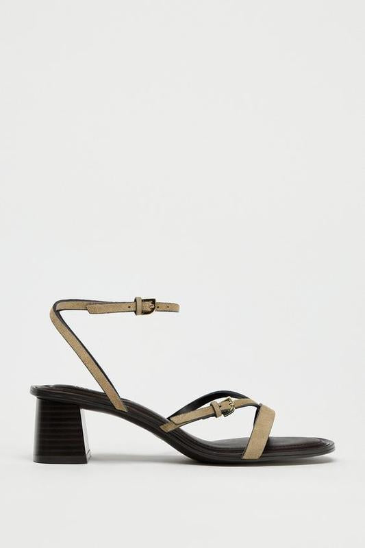 Zara Suede split heel sandals