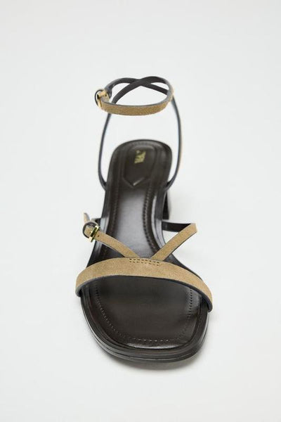 Zara Suede split heel sandals